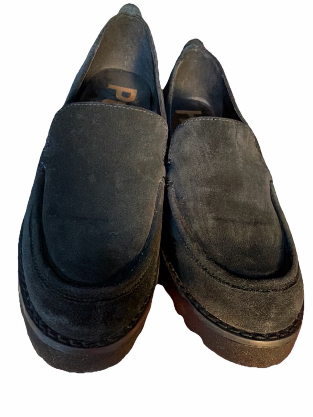 Women”s Black Suede Slip-On Loafers Hush Puppies size 9